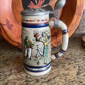 Avon Collectible Sports Stein with Silver Lid